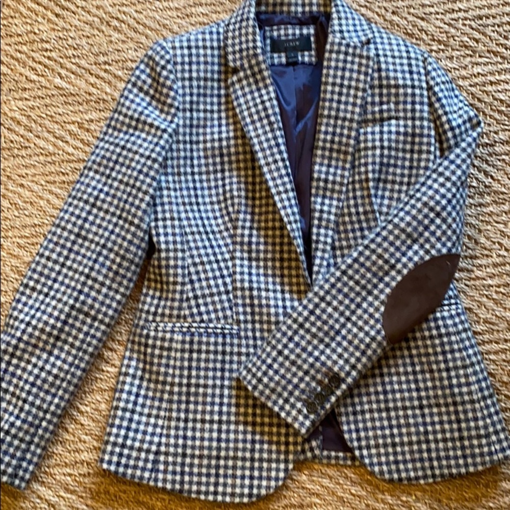 J. Crew Regent Houndstooth Wool Blazer Size 4